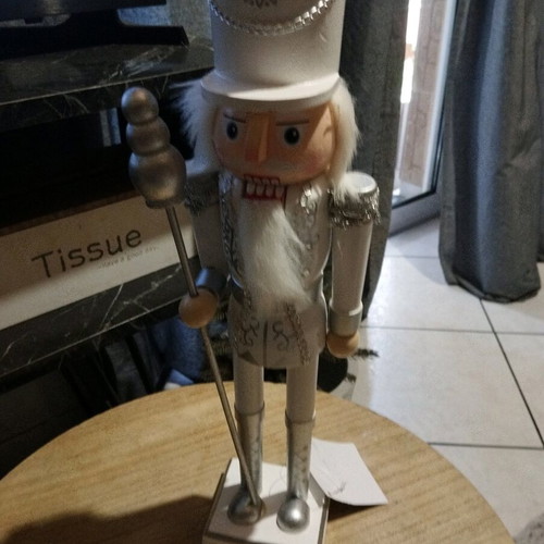 Nutcracker white wooden new, 38 cm