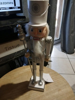 Nutcracker white wooden new, 38 cm