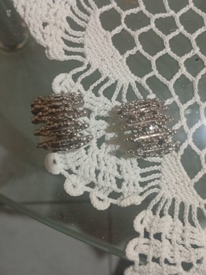 Clip-on earrings silver, like new, vintage collectible