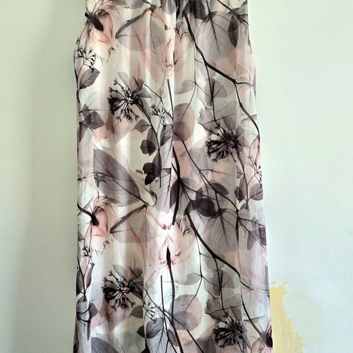 Romantic dress size Small with cotton bodycon and floral tulle