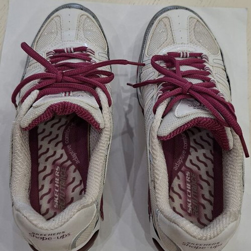 Skechers Shape-ups athletic shoes, size 37.5, white