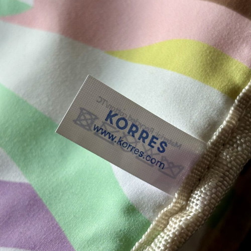 Korres fabric toiletry bag new, beige and orange