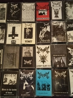 Mayhem cassette tapes like new, pack of 31, metal genre