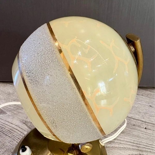 Λάμπα σατινέ γυάλινη mid century eye ball μεταχειρισμένη