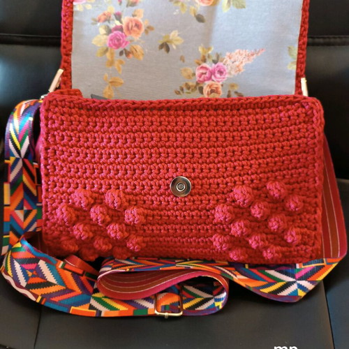 Bubbles bag handmade red new