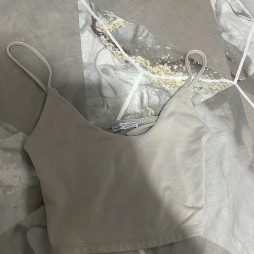 Bershka crop top, grey, size XS