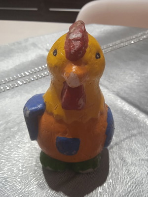 Wax chicken figurine used 1985