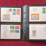 Leather Stamp Album with 100 Swiss First Day Covers FDC like new