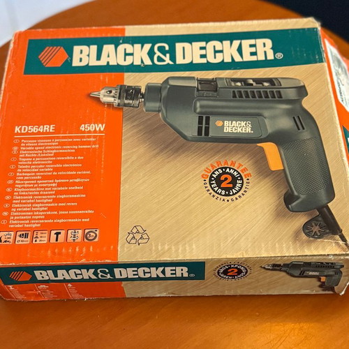 Black & Decker KD564RE electric drill used, 450W with hammer function