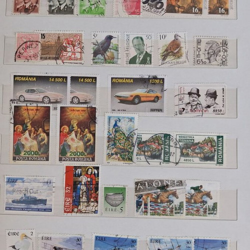 Stamp album used with 10 pages of foreign stamps 1960-1990