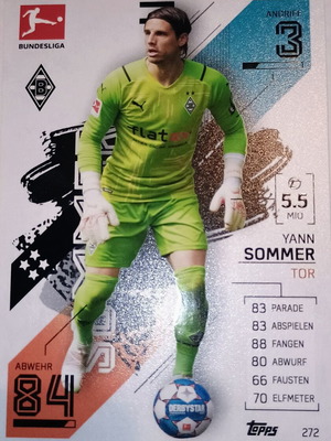 Yann Sommer Borussia Mönchengladbach collectible card like new