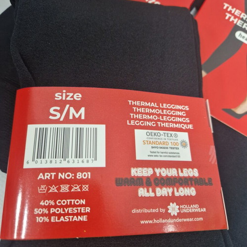 Thermal leggings, black, size S/M