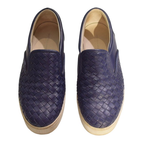 Bottega Veneta Blue Slip-On Sneakers Size 40 Used with Dust Bag