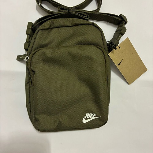 Nike large shoulder bag new green with gold details