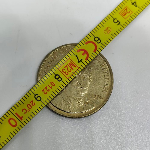 Collectible commemorative 50 drachma coin Rigas Feraios 1998 like new