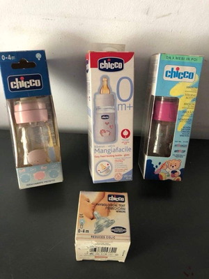 Chicco feeding bottles new, set of 4 (3 bottles, 1 teat)