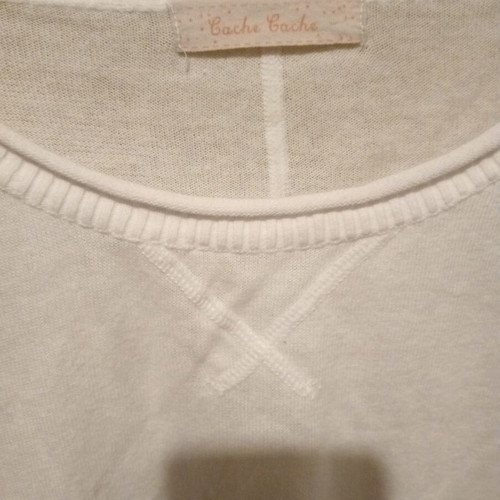 Cache Cache knitted cropped blouse white new M/L