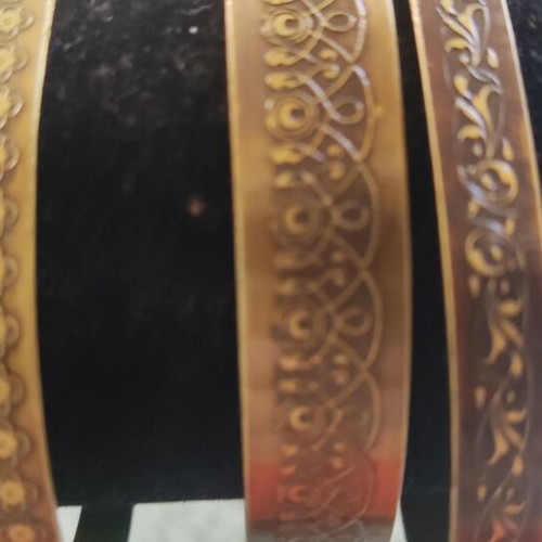 Bronze bracelets set of 3 with handmade engraving like new