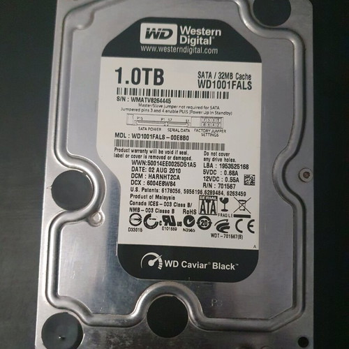HDD Western Digital Black 1TB used, for spare parts