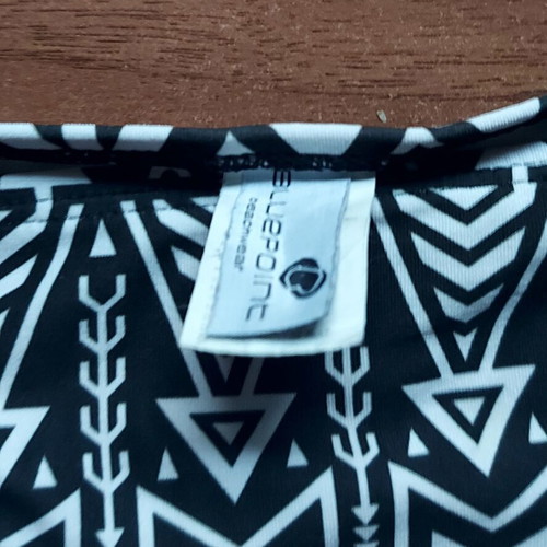 Bluepoint black and white bikini slip with side ties