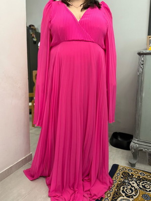 Fuchsia Pleated Formal Dress XXL new