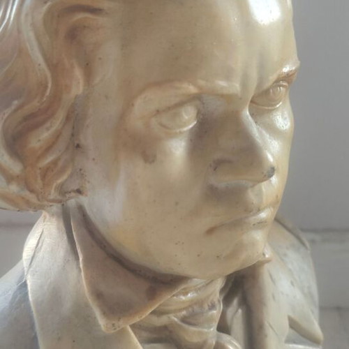 Beethoven bust used, made of stone material, height 30 cm