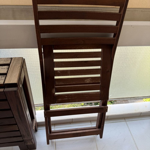 Wooden table set with chairs, 4 chairs
