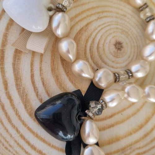 Set of 2 pearl bracelets new, white