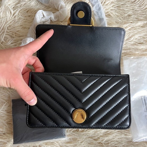 Pinko shoulder bag new, black with gold details