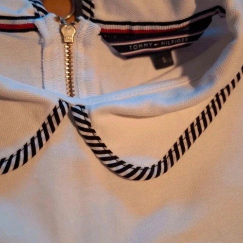 Tommy Hilfiger blouse with collar and zipper, white, size S