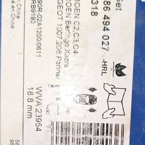 Bosch BP318 Front Brake Pads New for Peugeot and Citroen