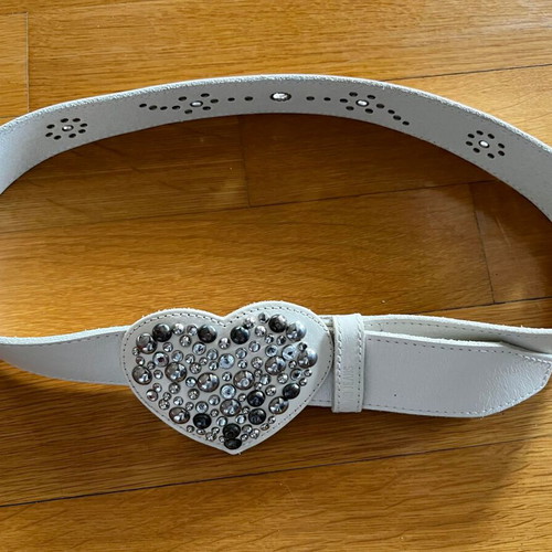 Moschino vintage belt white genuine leather like new