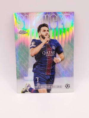 Topps Chrome UCC Khvicha Kvaratskelia Silenced card like new