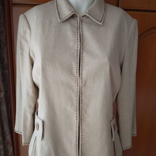 Zara beige suit used, size M/L, linen and viscose