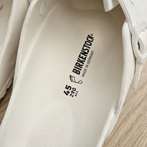 Birkenstock Boston slippers, size 45, white