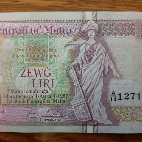 Malta 2 Liri banknote 1967