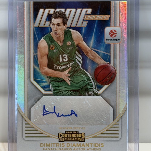 Dimitris Diamantidis Iconic Auto Contenders 25-26 Euroleague Panini card used