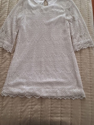 White lace mini dress, size Small