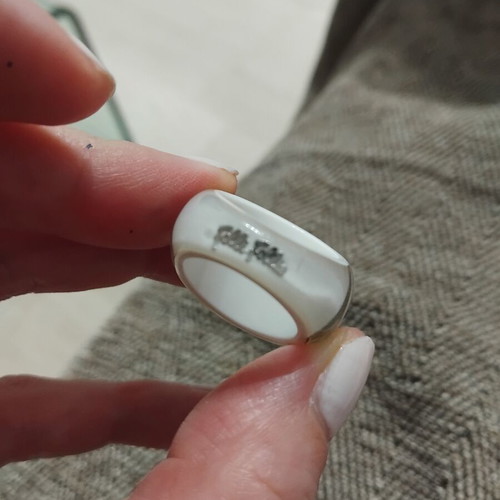 Folli Follie ring like new, summer style, size 51-52, white and gray
