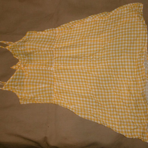 H&M checked mini dress new, size 40/L, yellow