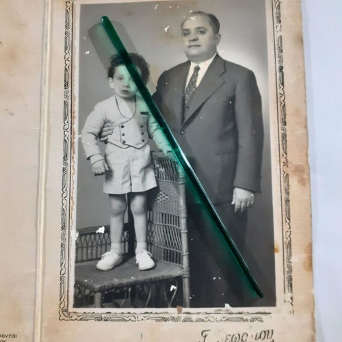 Set of 4 vintage authentic photos with men, child and women