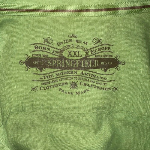 Springfield men's short-sleeve shirt XXL like new, green