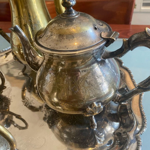 Vintage silver-plated serving set like new with tray