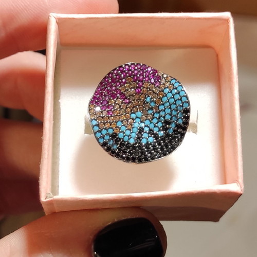 Silver 925 ring used with adjustable opening