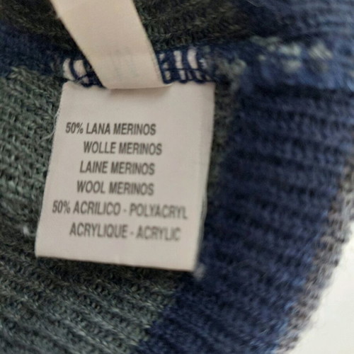 Sandro Ferrone midi dress made of merino wool like new, gray and blue