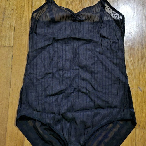Sexy semi-transparent Billetdoux bodysuit new, black, size medium