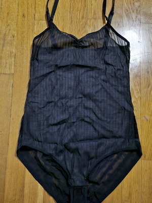 Sexy semi-transparent Billetdoux bodysuit new, black, size medium