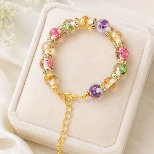Blooming Nature Handmade Resin Bracelet with Real Dried Flowers