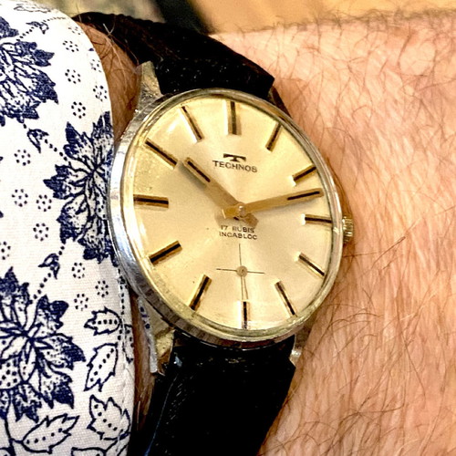 Technos vintage 1965 mechanical wristwatch used men's