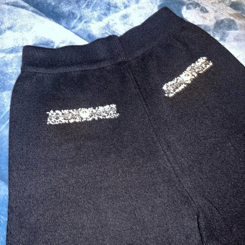 Knitted pants new, black with decorative pockets